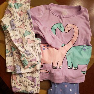 *3/$10* Carter's 2T girl dinosaur pajamas